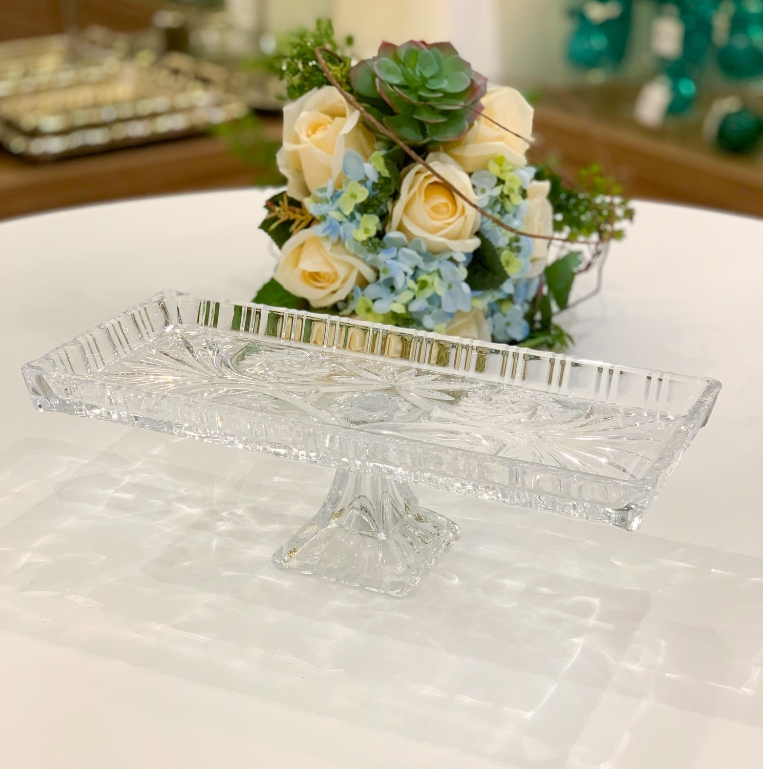 Travessa Lyor Dragon de Cristal Incolor 34cm x 15cm x 10,5cm - Home & Living
