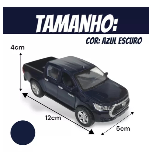Miniatura carrinho de ferro caminhonete picape Toyota Hilux Hillux presente coleção