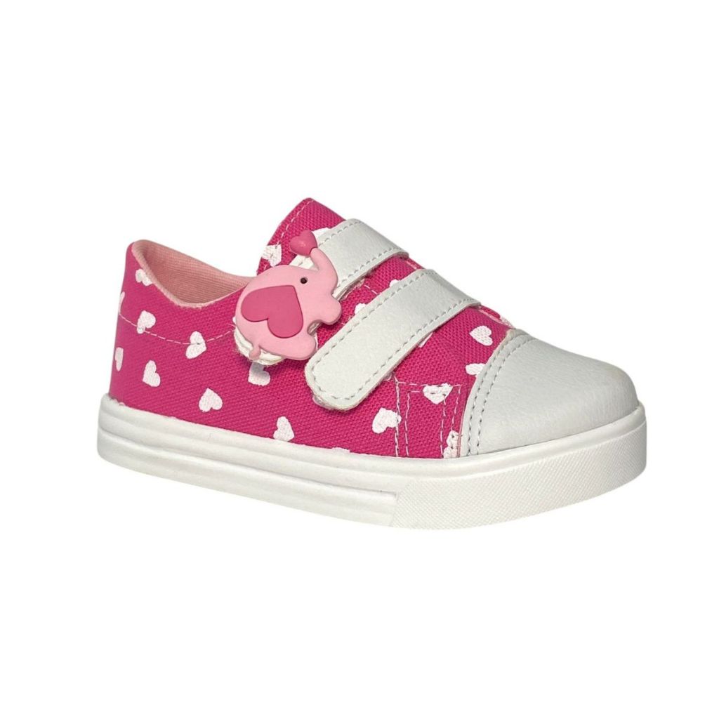 Tenis Infantil Menina Azul Pink Jeans Elefante 20 Ao 34