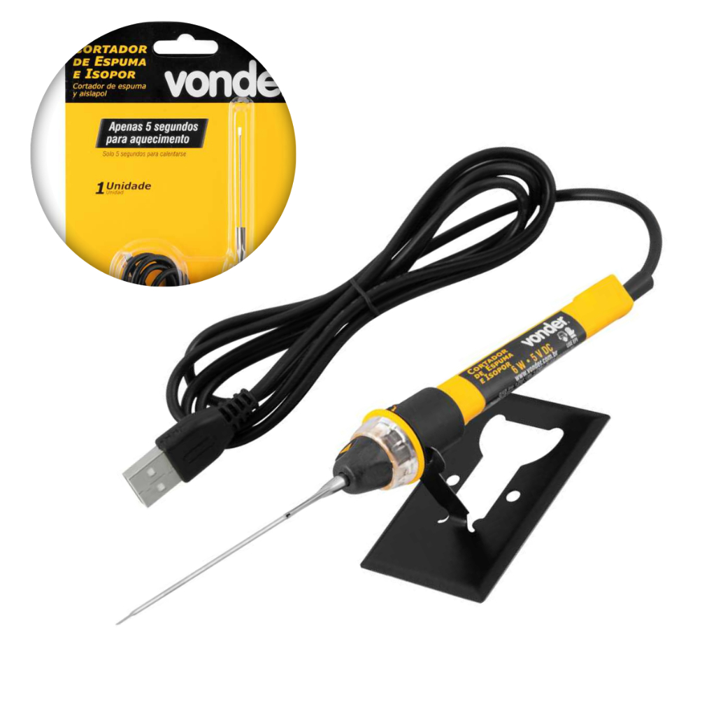 Cortador De Espuma E Isopor 6w Usb Vonder Cev 060 Aquece 5segundos