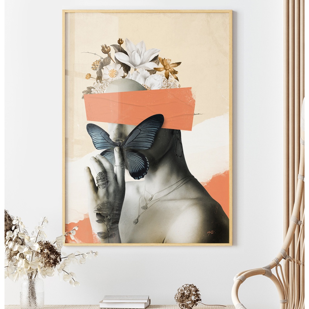 Quadro Abstrato Quadro Com Moldura E Vidro Quadro Decorativo Sala Quadro Quarto Feminino Mulher