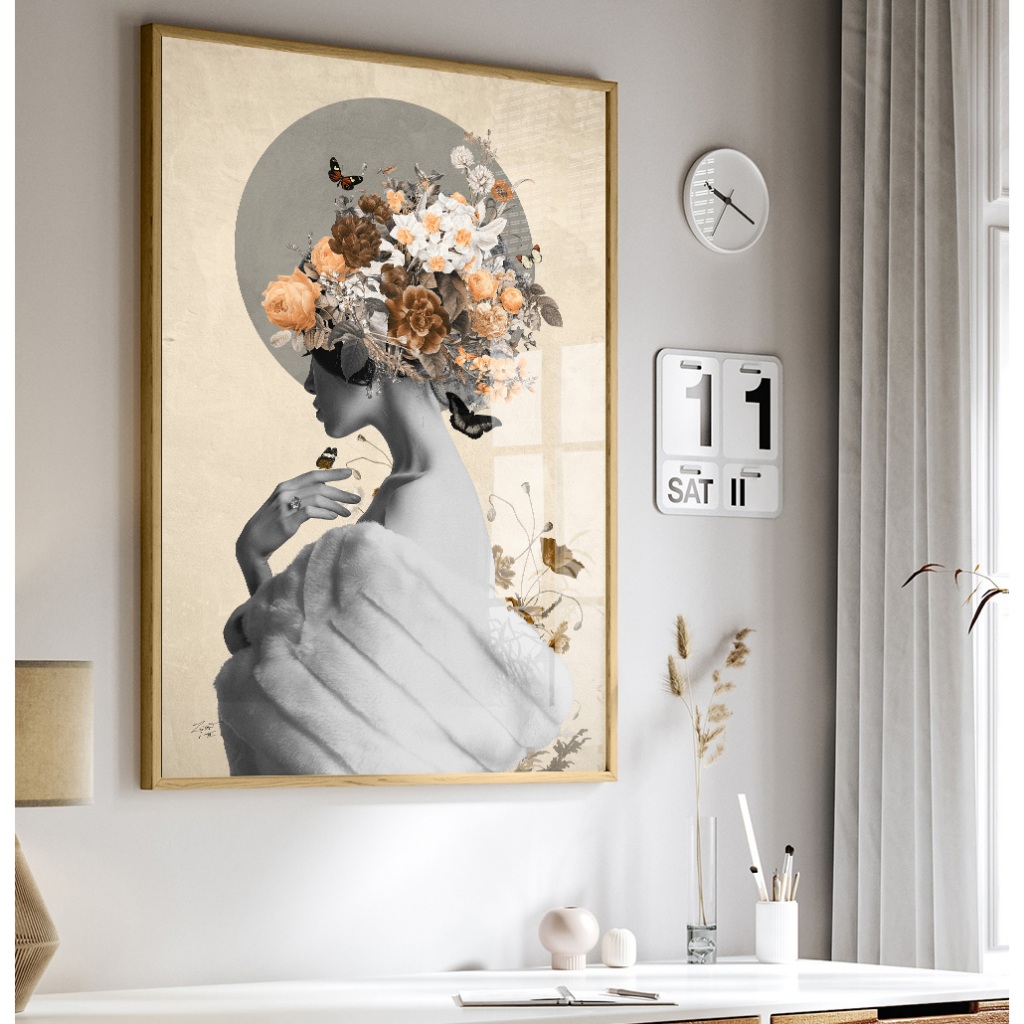 Quadro Para Quarto Feminino Com Moldura Quadro Decorativo Salão De Beleza Quadro De Flores Mulher