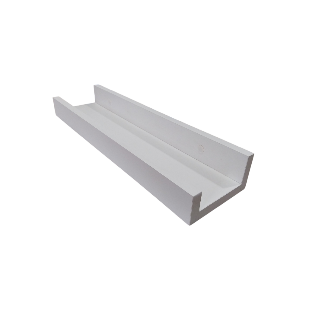 Prateleira flutuante tipo calha / canaleta em MDF 15mm branco ou madeirado para salão beleza, tempero, esmaltes, quadro