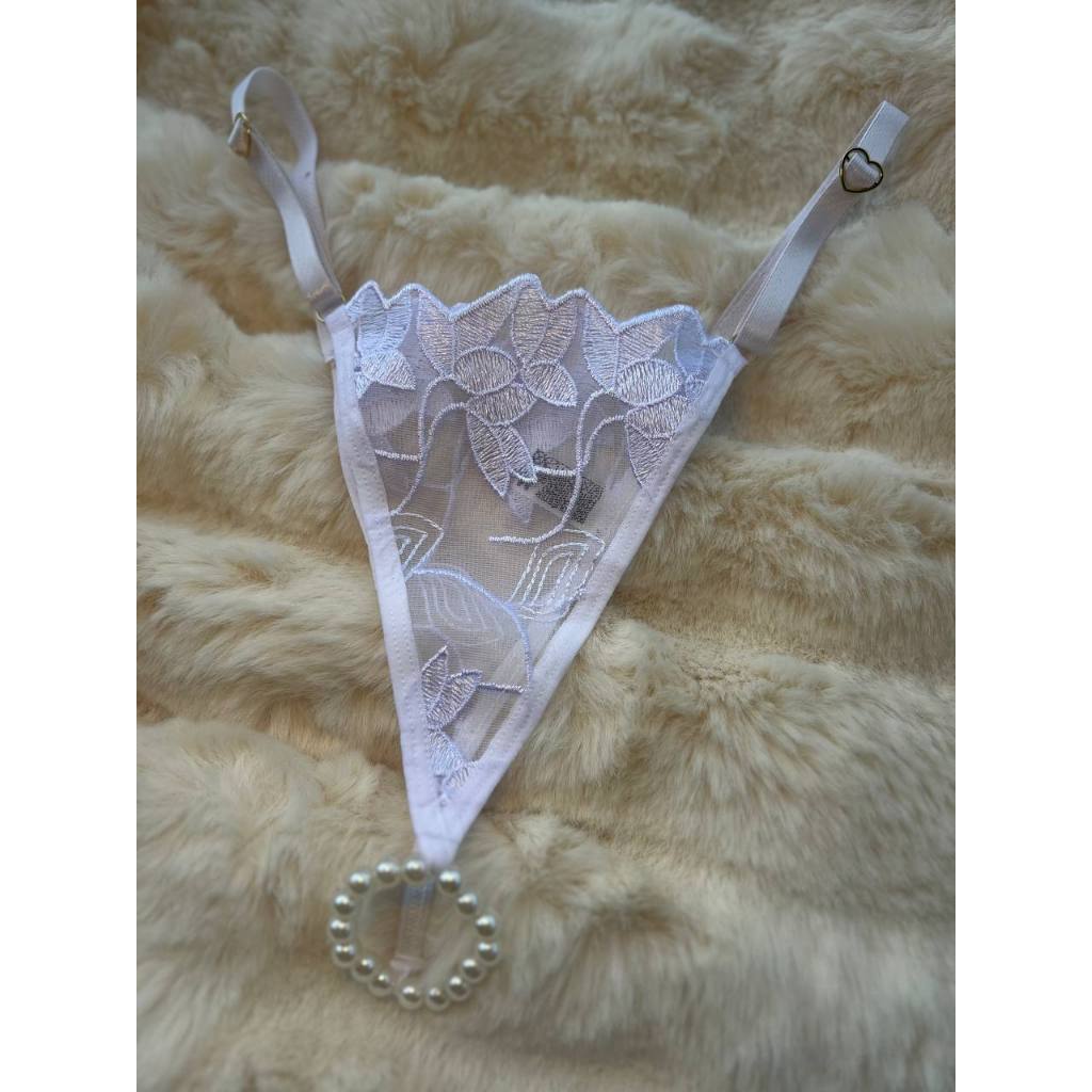 Calcinha Tailandesa pérola lingerie tule bordado — imagem 2 de 2