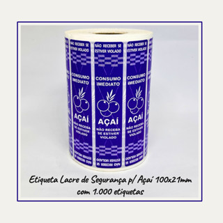 Etiquetas Adesivas Lacre Delivery Para Açaí Kit C/ 2 Mil em Oferta na Shopee