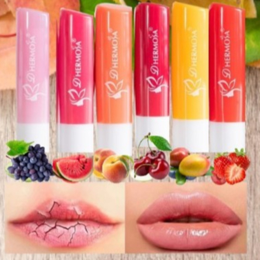 Kit com 3 Lip Balm D´hermosa Frutas/Balsamo Labial Hidratante Para a boca HS007
