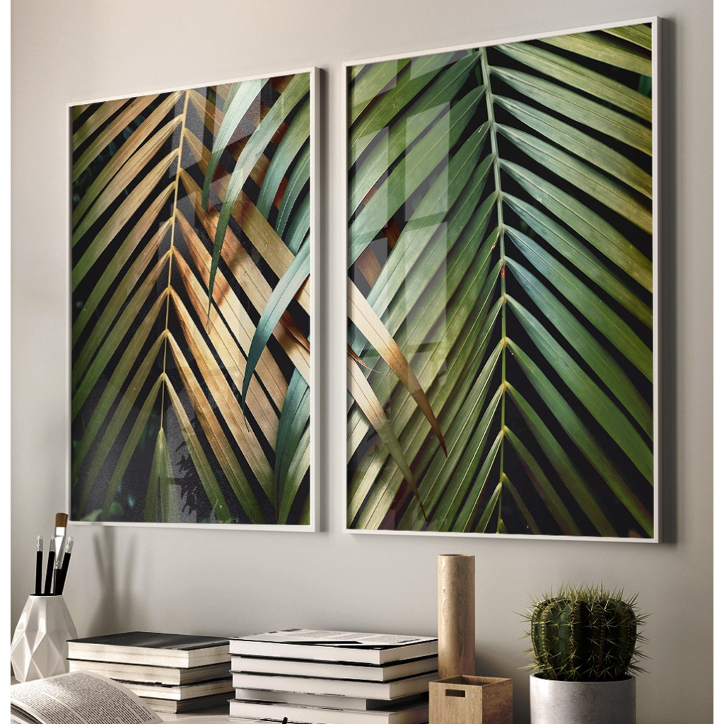 Quadro Folhagem Com Moldura E Vidro Quadro Decorativo Sala Grande Quadro Quarto