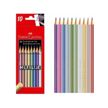Lápis de Cor EcoLápis Metallic 10 Cores Faber-Castell