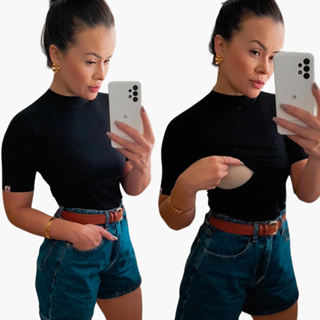 Blusa Amamentação, Manga curta, gestante. em Oferta na Shopee