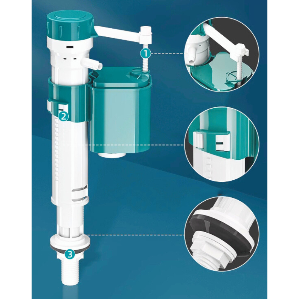 Reparo torre Mecanismo de entrada universal con boia para caixa acoplada Universal KIt áte 4 Peças