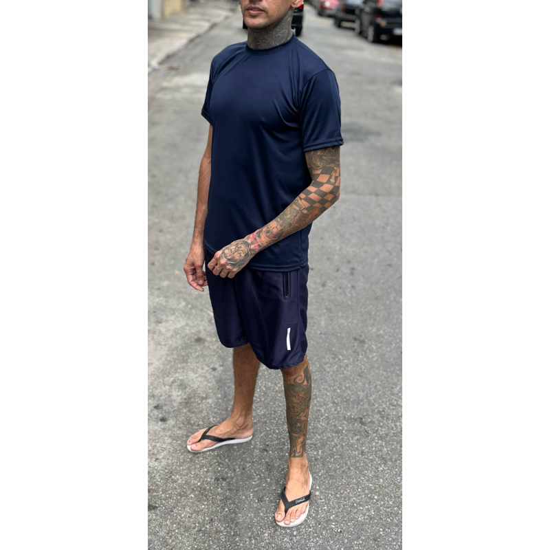 CONJUNTO ESPORTIVO CAMISETA + BERMUDA REFLETIVEL