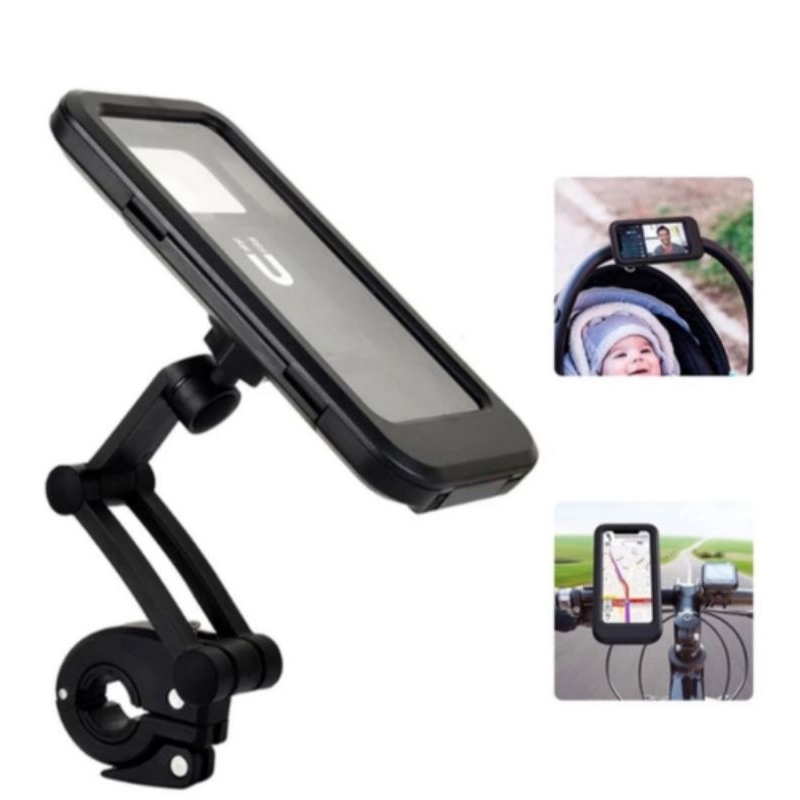 Suporte impermeável ajustável do telefone da bicicleta 6.7 Polegada motocicleta celular móvel gps suporte montar 360 °