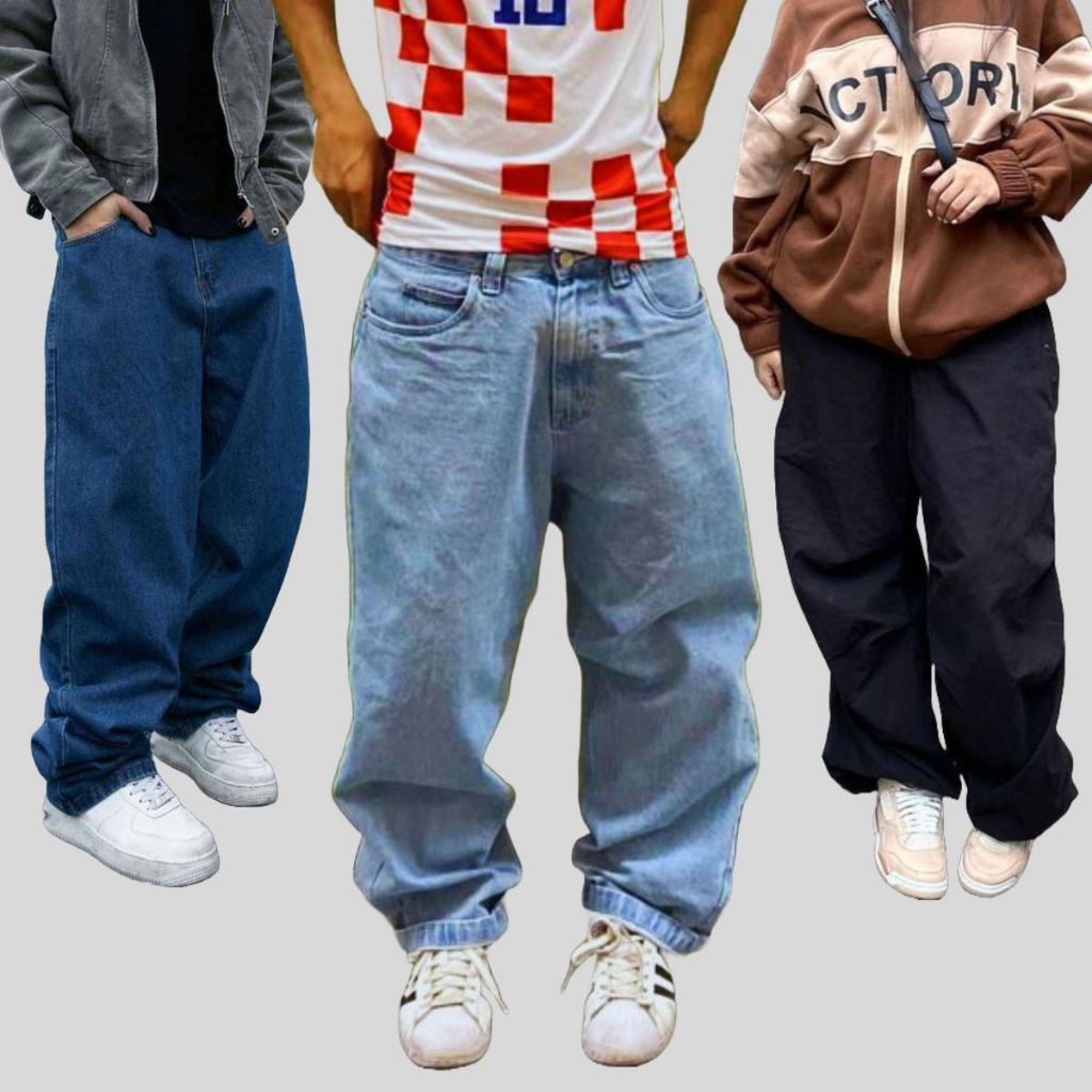 Calça jeans Masculina baggy balao Boca Larga pants cân Sk8 Estilosa Moda Masculina Dazzling Estilo Mandrake dazzlin