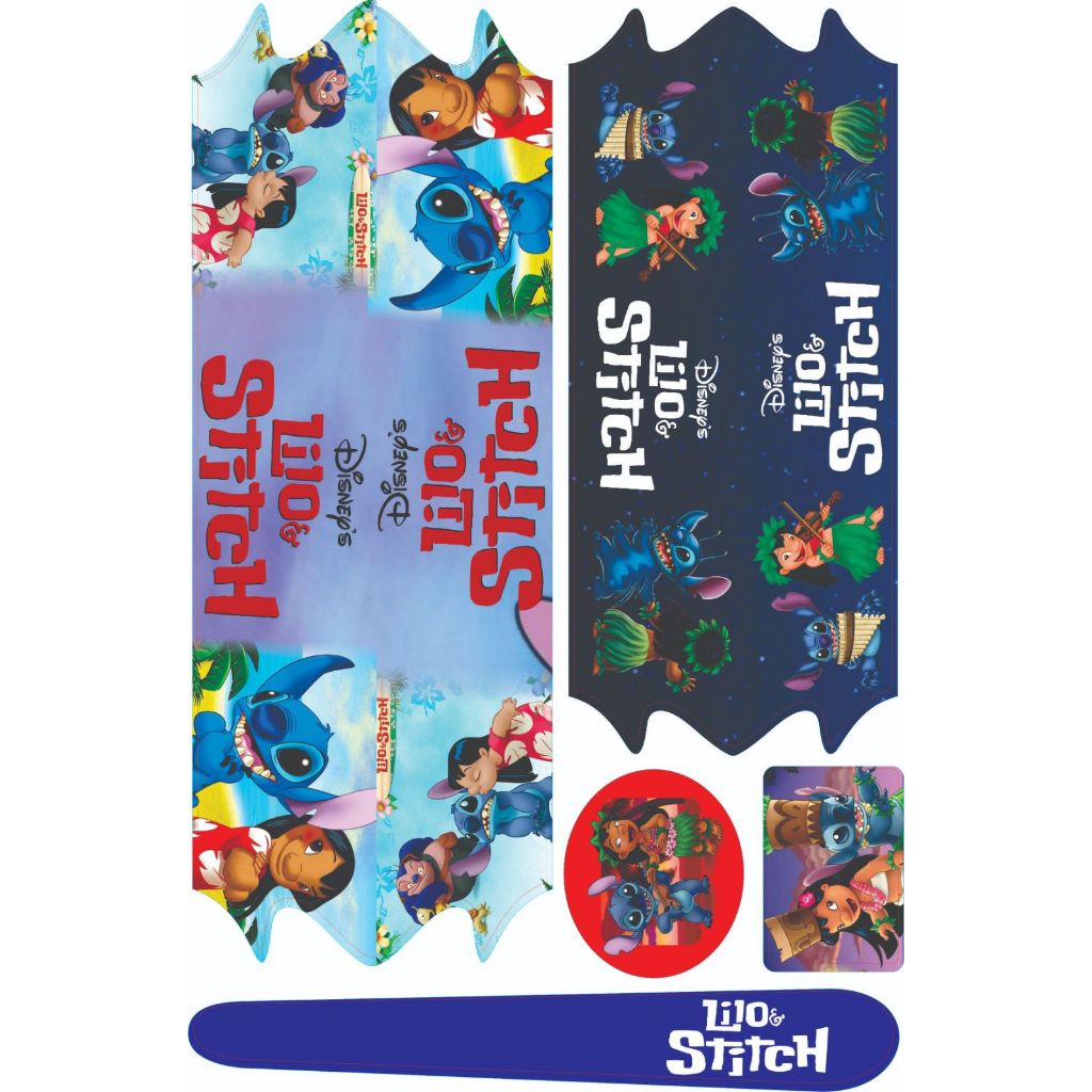 Cartela Adesivo Personagem Lilo Stitch Angel Para Bicicleta Infantil