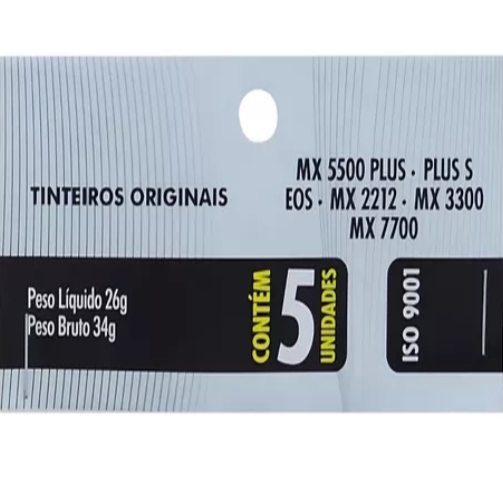 Kit 5 Tinteiro Original 20mm Para Etiquetadora Fixxar - Mx 5500 2212 3300 7700