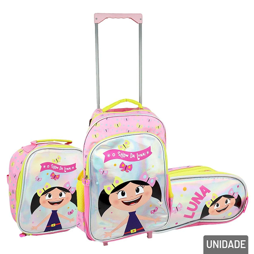 KIT Mochila de Rodas Infantil Show da Luna 3 Pçs em Oferta na Shopee