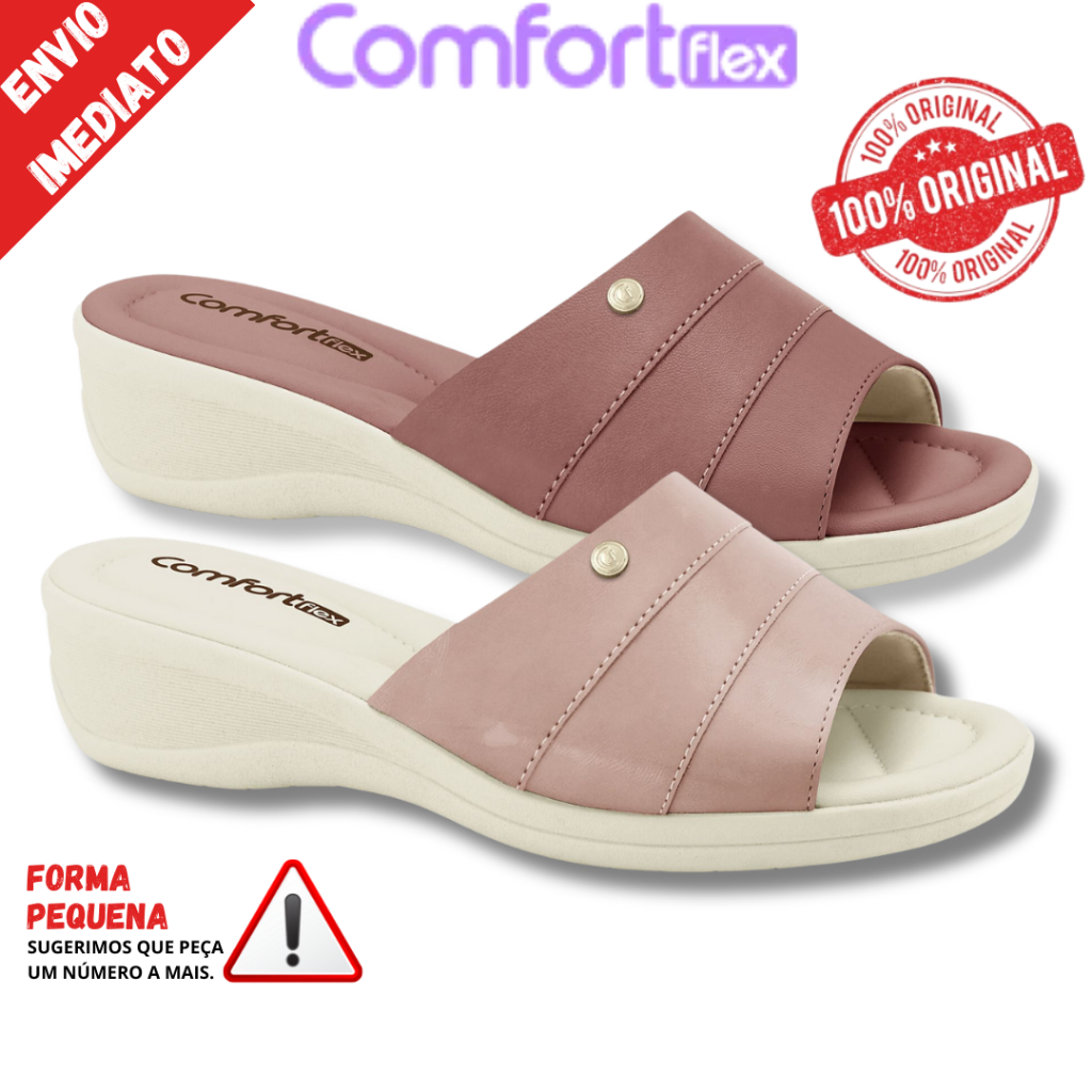 Tamanco Feminino ComfortFlex Anabela Ortopédico Chinelo Confortável Plataforma Salto 6cm - 2488421