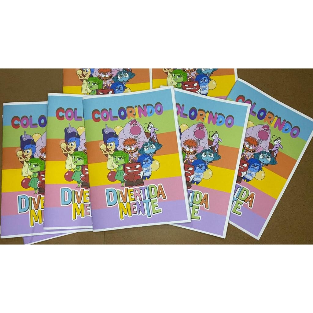 Kit 10 Revista Divertidamente Para colorir Personalizados Para festa de Aniversario