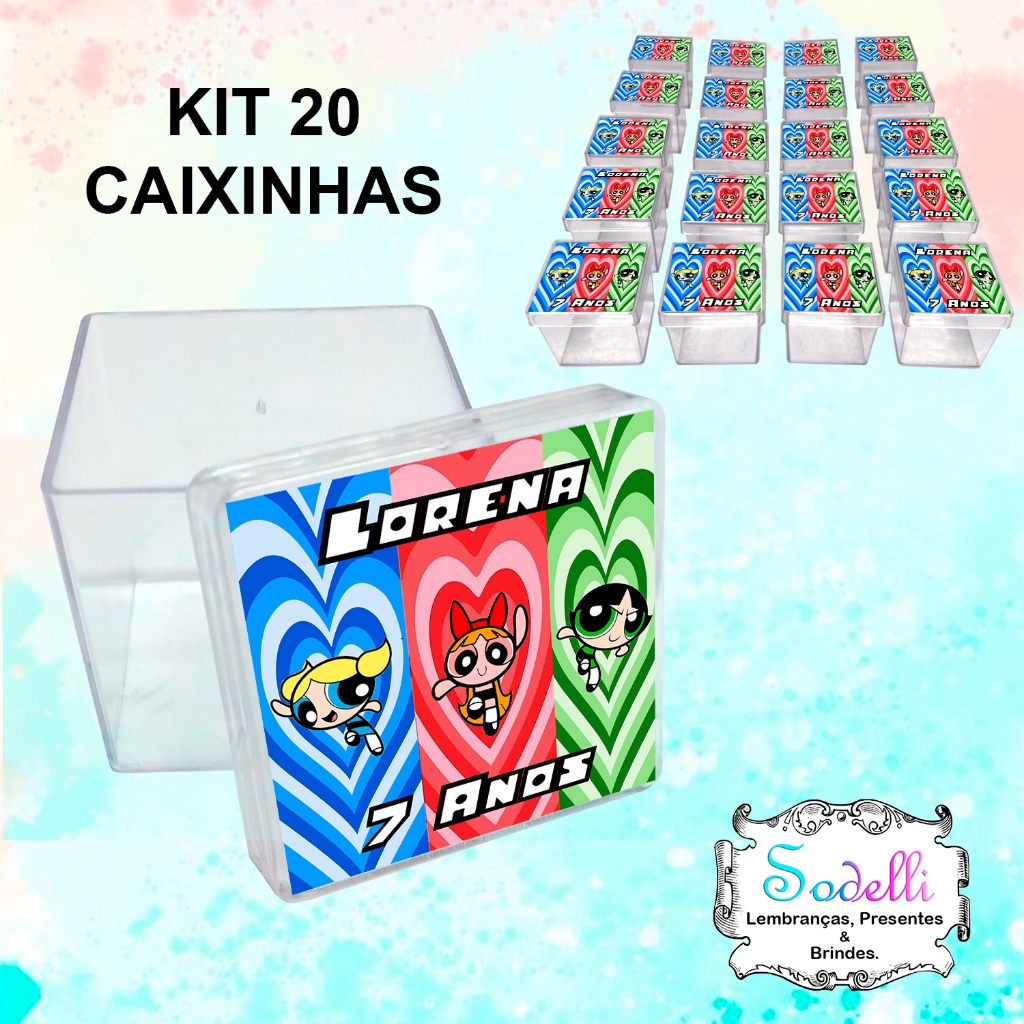 20 Lembrancinhas Meninas Superpoderosas - Caixinhas Acrílicas Personalizadas