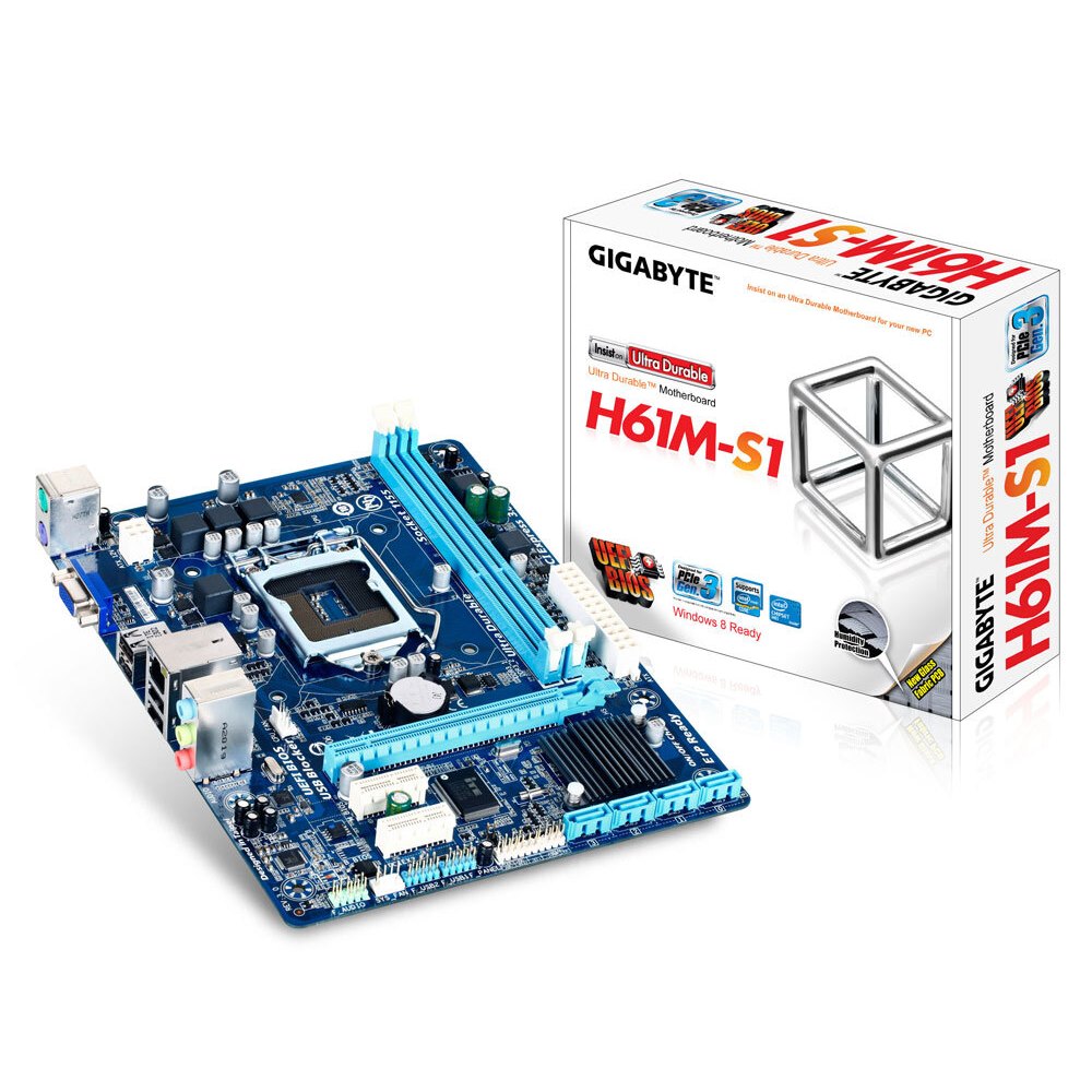 PLACA MAE GIGABYTE GA-H61M-S1 LGA1155 NOVA COM GARANTIA