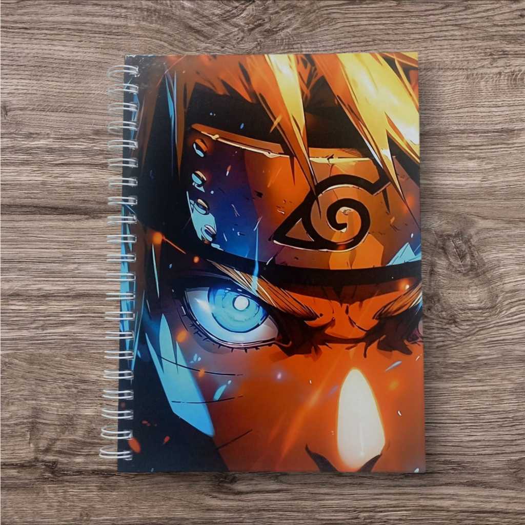 Caderno Naruto Capa dura com adesivos 20x27,5cm, 96 folhas tamanho universitário. COD.25