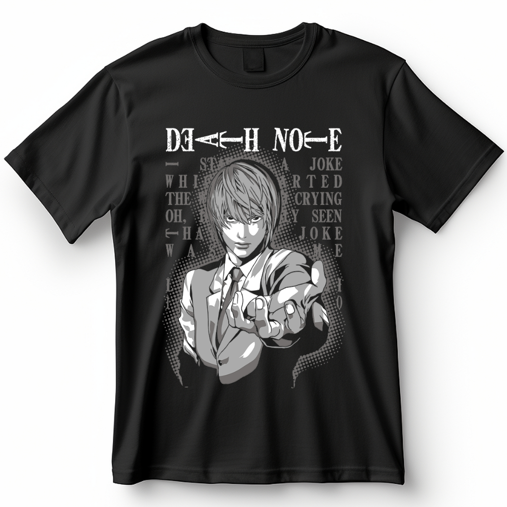Camiseta Death Note Kira Light Blusa De Anime Style Camisa 100% Algodão