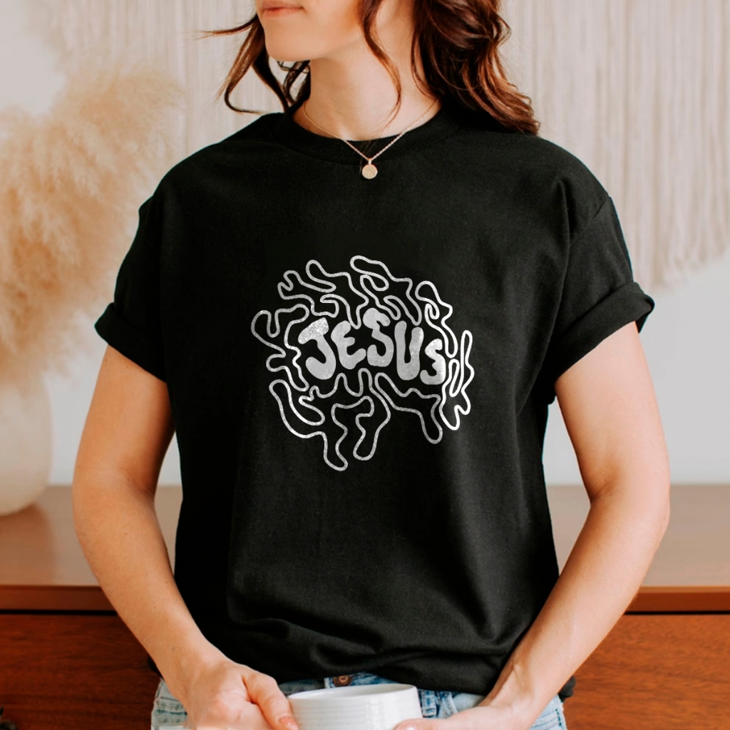 Camiseta Feminina Oversized ou T-shirt Estampada Jesus Gospel Cristã Estampa Religiosa Baby Look