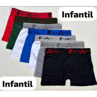 Kit 5 Cuecas Boxer Infantil Masculina 5 Cueca Box Microfibra Lisa Alcateia ack em Oferta na Shopee