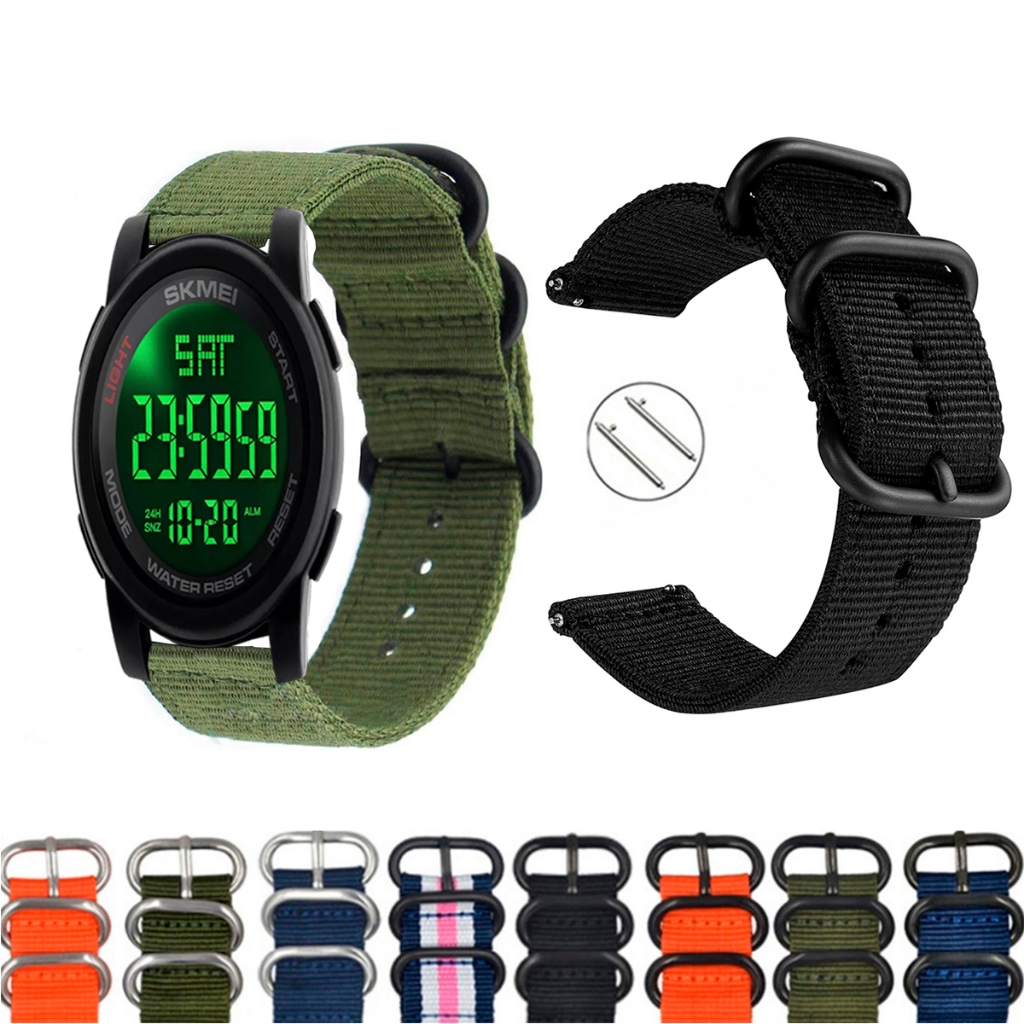 Pulseira 22mm Nylon Nato para Smartwatch Skmei 1257 de Engate Rapido