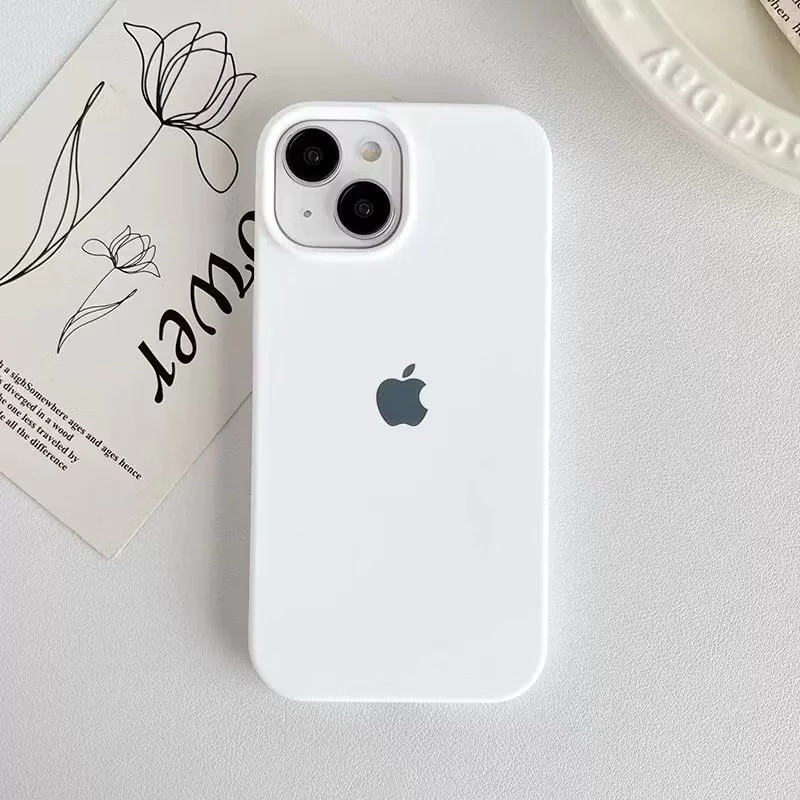 Capinha Silicone Aveludada Cor PRETO BRANCO Para IPhone 7G/8G/X/Xsmax/7Plus/XR/11/13/14/15/15Promax/16/16Promax