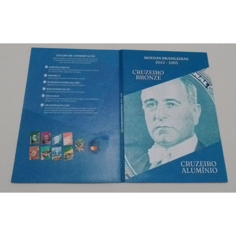 Álbum Vazio 1942 a 1965 cruzeiro bronze - cruzeiro alumínio