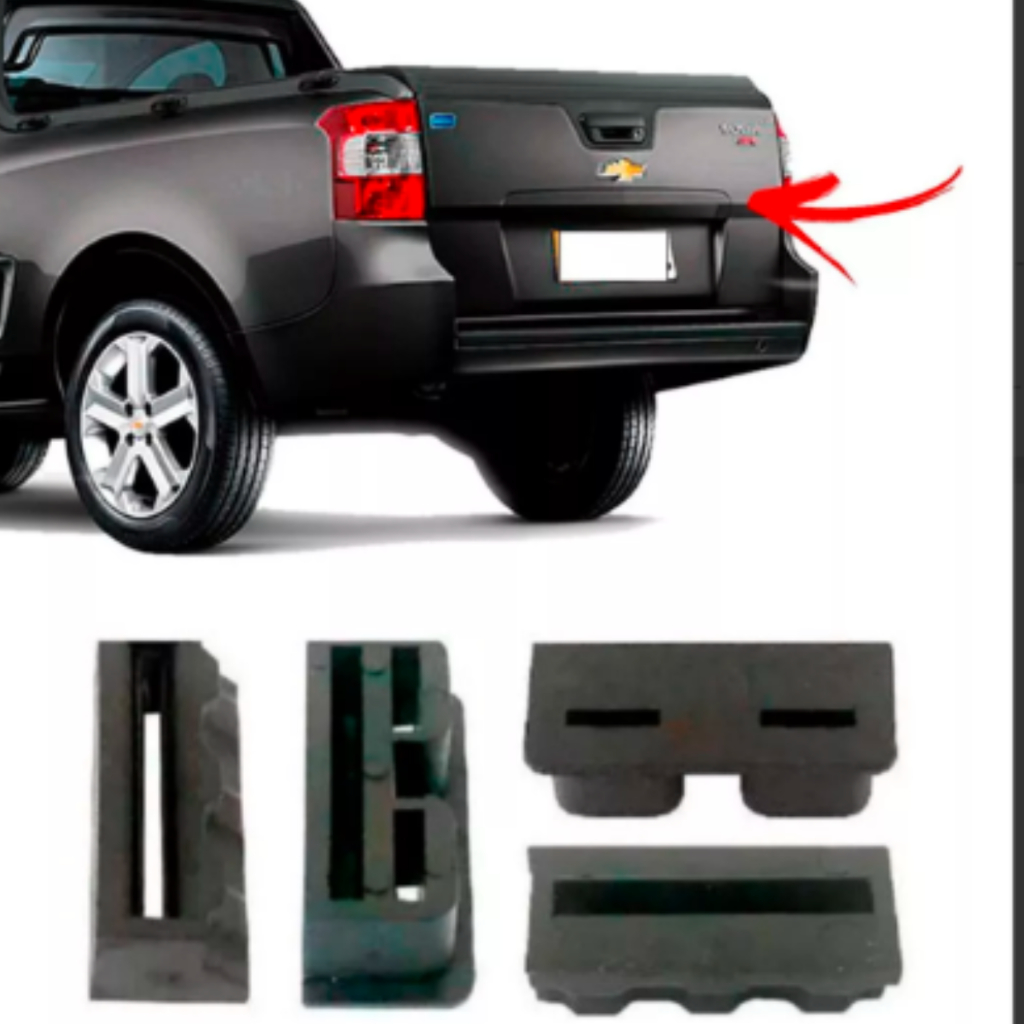 JOGO KIT 04 COXIM BATENTE TAMPA TRASEIRA CAÇAMBA DA MONTANA 2011,2012,2013,2014,2015,2016,2017,2018,2019,2020 em Oferta na Shopee