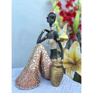 Decoração Africana Gesso 26x14 deocrativa sala mesa em Oferta na Shopee