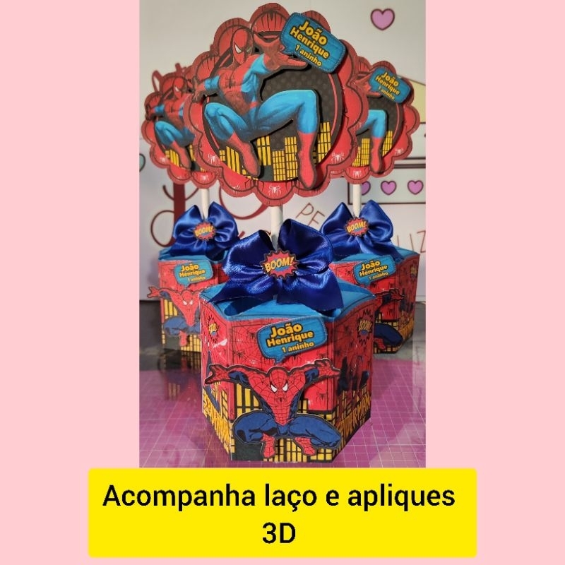 centro de mesa homem aranha/ enfeite de mesa personalizado homem aranha/ lembrancinhas de festa homem aranha
