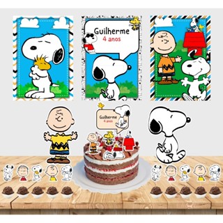 KIT FESTA SNOOPY - SÓ UM BOLINHO/ANIVERSÁRIO/MESVERSÁRIO em Oferta na Shopee
