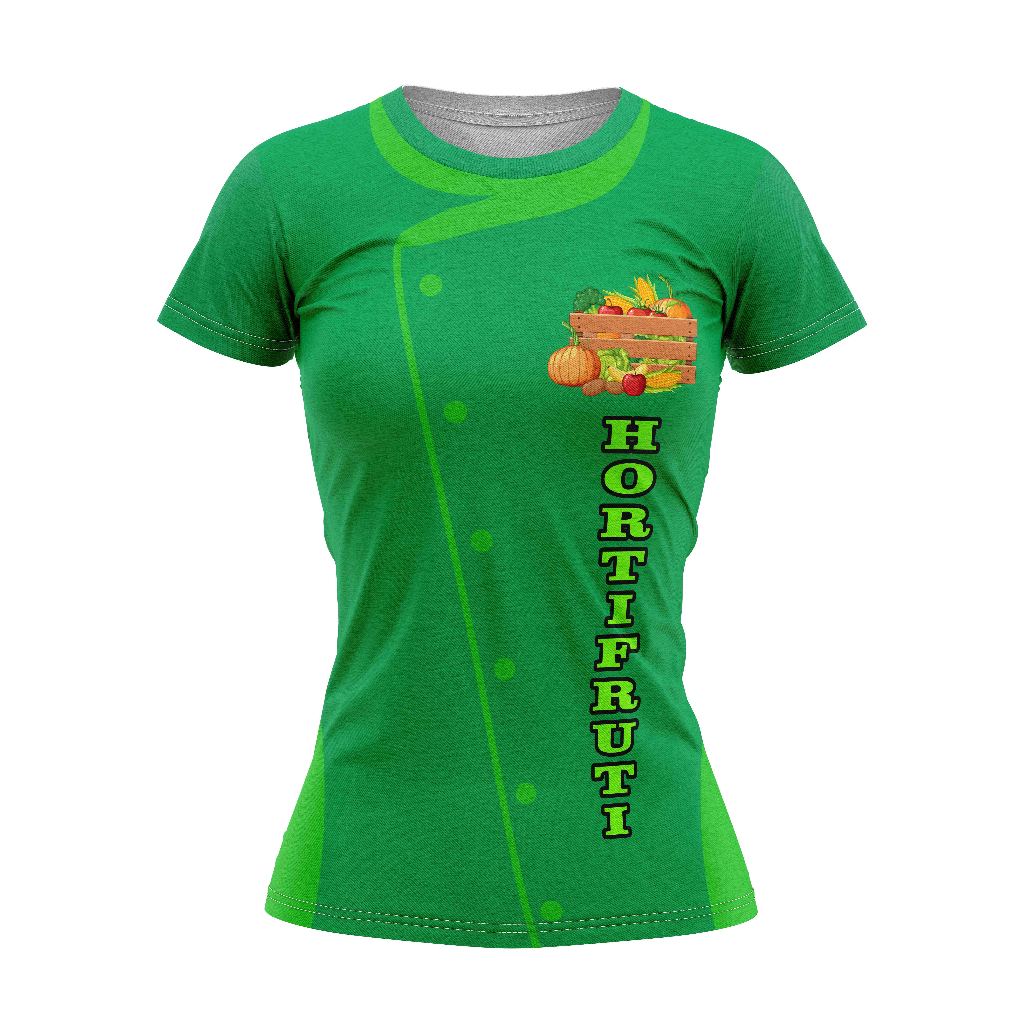 Camisa PROFISSÃO UNIFORME HORTIFRUTI T-Shirt Blusa Malha Casual Feminina HORTIFRUTI