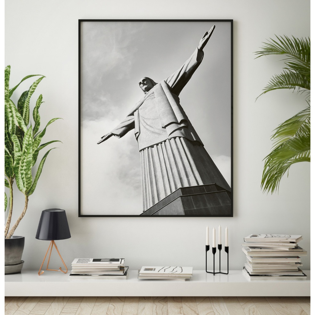 Quadro Rio De Janeiro Quadro Preto E Branco Com Moldura Quadro Decorativo Para Sala Cristo Redentor