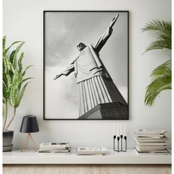 Quadro Decorativo Sala Com Moldura Quadro Rio De Janeiro Quadro Cristo Redentor Preto E Branco