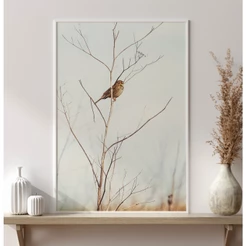 Quadro Decorativo Sala Pássaro Em Galho Quadros Decorativos Quarto Natureza Pássaros Com Moldura