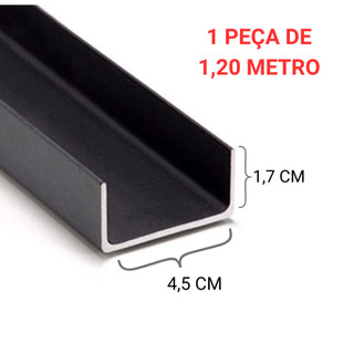 Barra De Viga U Simples 45 X 17mm - 1 Peça De 1,2 Metro - Ferro U