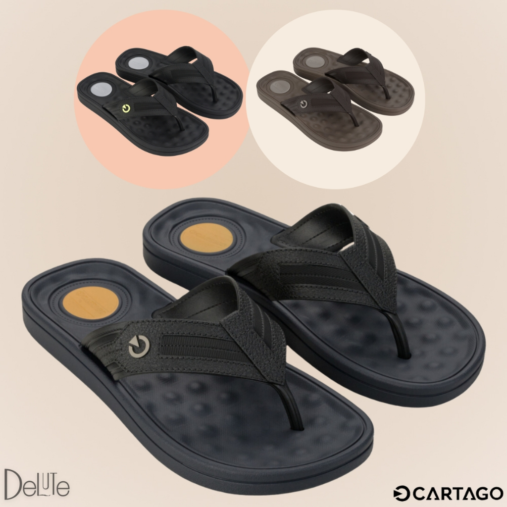 Chinelo de Dedo Cartago Modelo Alabama Palmilha Massageadora Casual Masculino Ultra Confortável - Men Shoes