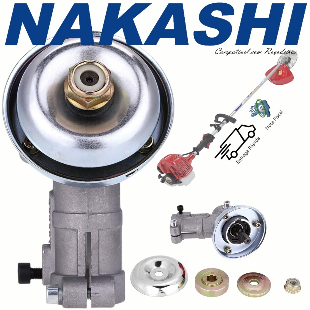 Caixa Transmissão Ponteira Para Roçadeira Nakashi L450k L431 L530 - Tubo 28mm Eixo 9 Estrias
