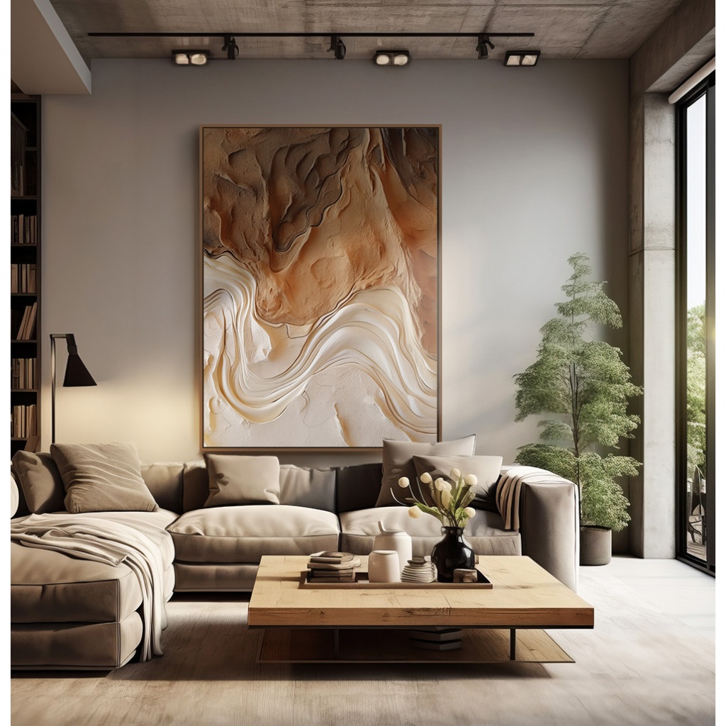 Quadro Abstrato Para Sala Decorativo Quadro Com Moldura E Vidro Quadro Pra Quarto De Casal Marrom