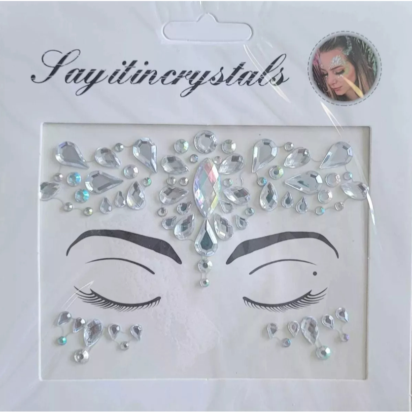 3 Adesivos Glitter Pedra Rosto Maquiagem Carnaval Prata em Oferta na Shopee