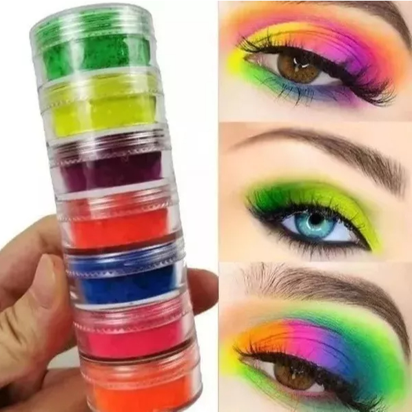 Atacado 6 Tores Maquiagem Neon 36 Sombras Fantasia Carnaval em Oferta na Shopee