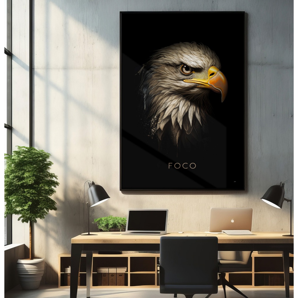 Quadro Aguia Quadro Decorativo Sala Grande Escritório Quadro Com Moldura Quadro Motivacional Foco