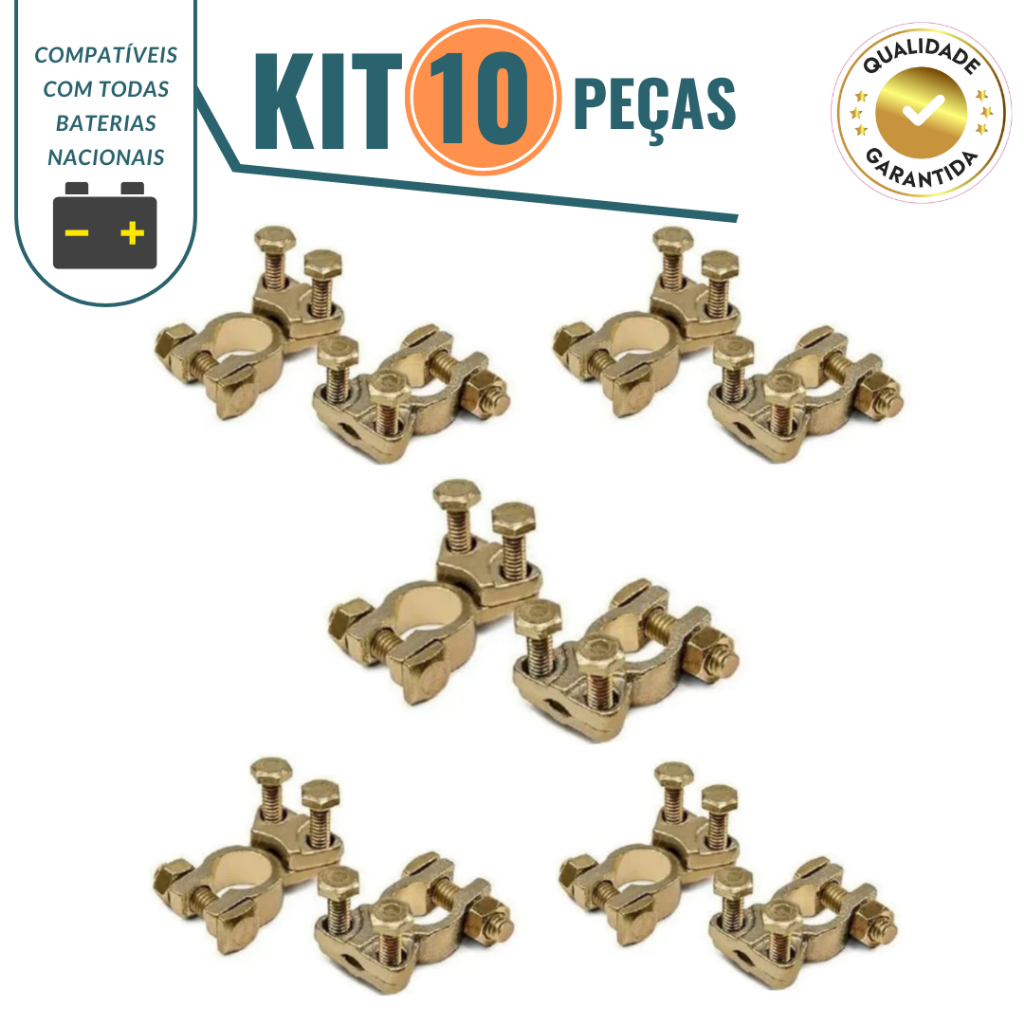 10 Peças de Terminal De Bateria Universal Modelo ( Sapão) Formando 5 Pares