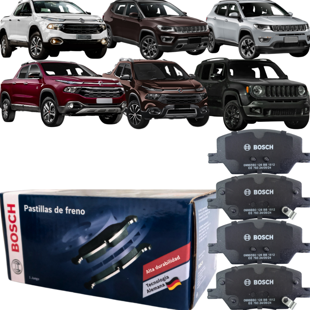Pastilha de Freio Dianteira Bosch Toro Compass Renegade Commander Fastback em Oferta na Shopee