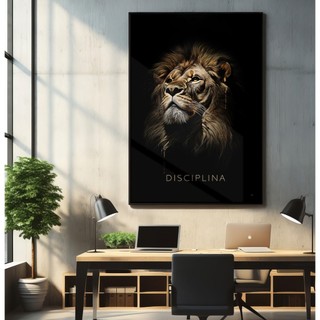Quadro De Leao para Sala Quadro Com Moldura Vidro Grande Quadro Decorativo Quarto Casal Disciplina