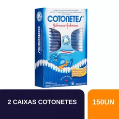 Kit 2un Hastes Flexíveis Cotonete Johnson & Johnson com 150 Unidades